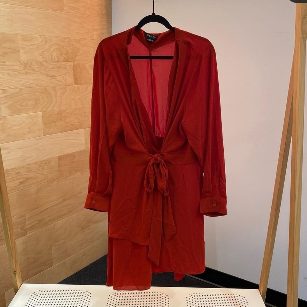 City Chic Front Tie Dress